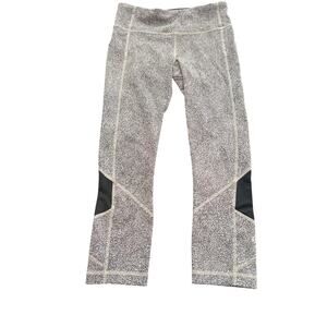 Lululemon Pace Rival Run Crop Sea Spray Alpine White Dark Chrome Black Size 4